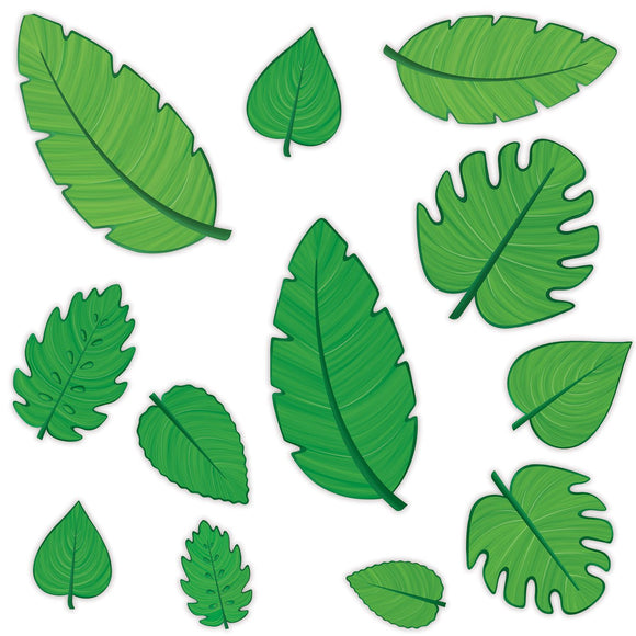 Beistle Tropical Leaf Cutouts 4 in -12 in  (12/Pkg) Party Supply Decoration : Jungle