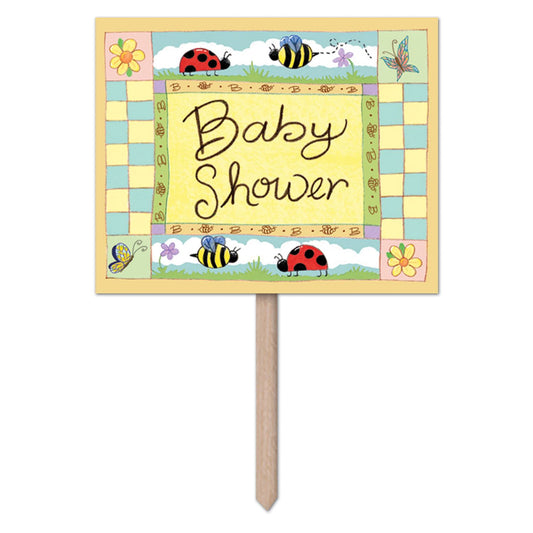 Beistle B Is For Baby Yard Sign 12 in  x 15 in   Party Supply Decoration : Baby Shower