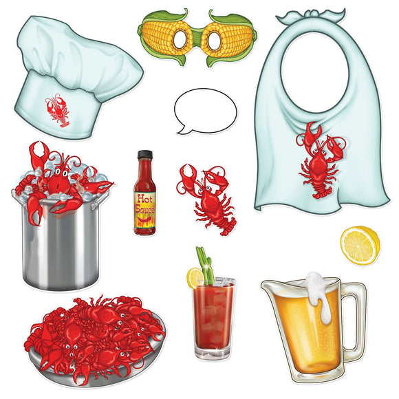Beistle Crawfish Photo Fun Signs 3 in -16 in  (11/Pkg) Party Supply Decoration : Mardi Gras