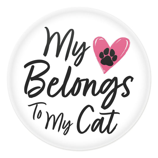 Beistle My Heart Belongs To My Cat Button - Party Supply Decoration for Valentines