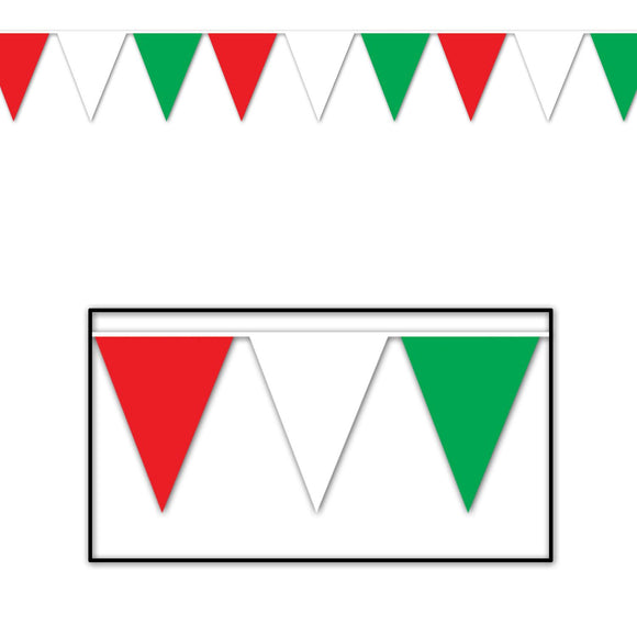 Beistle Red, White, and Green Outdoor Pennant Banner, 120 ft 17 in  x 120' (1/Pkg) Party Supply Decoration : Italian