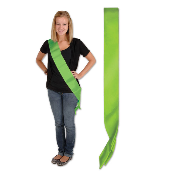 Beistle Lime Green Satin Sash - Party Supply Decoration for General Occasion