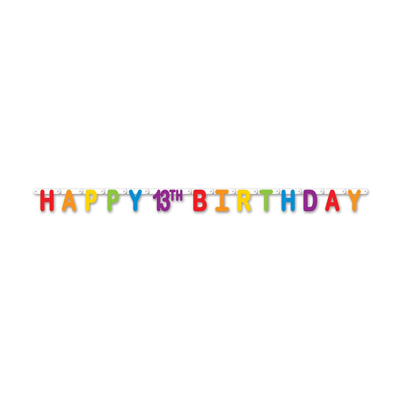 Beistle Happy 13th Birthday Streamer 40.25 in  x 5' 6 in  (1/Pkg) Party Supply Decoration : Birthday-Age Specific