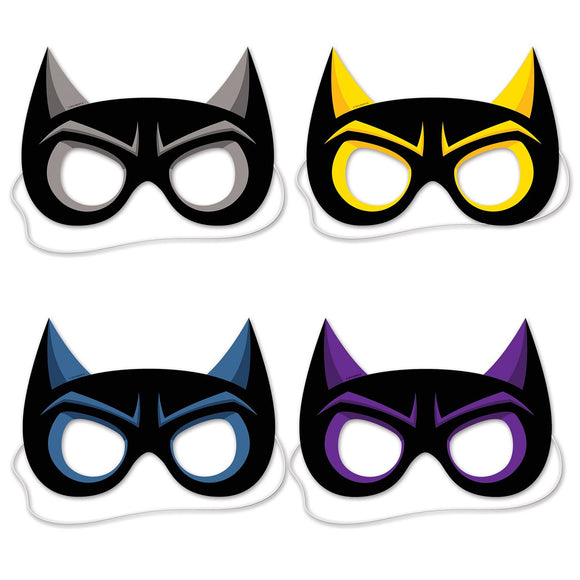 Beistle Hero Masks (4/pkg) - Party Supply Decoration for Heroes