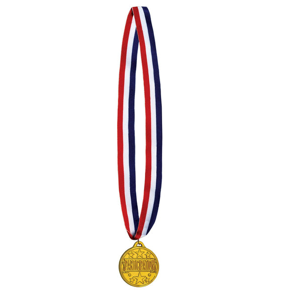 Beistle Participation Medal w/Ribbon - Party Supply Decoration for Sports