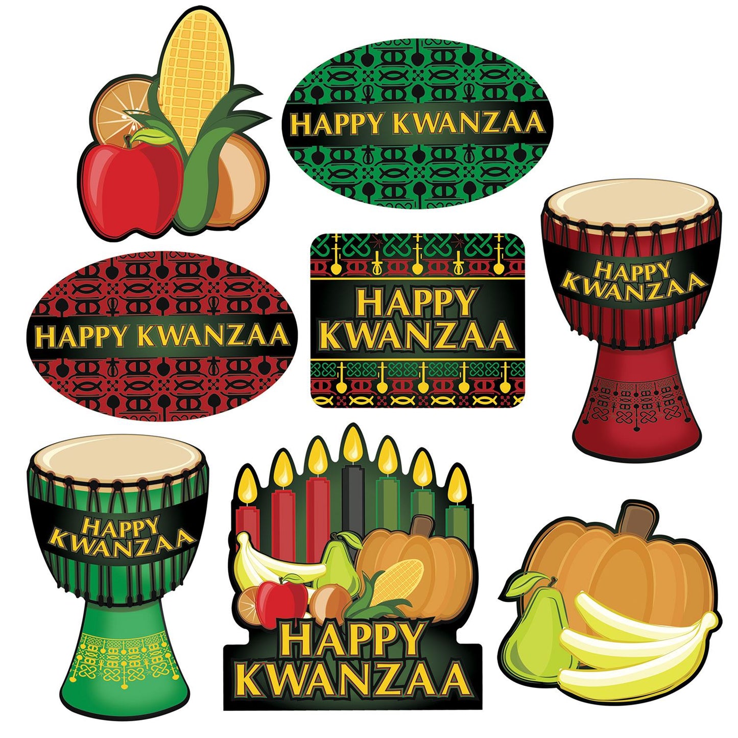 Beistle Happy Kwanzaa Cutouts   (8/Pkg) Party Supply Decoration : Kwanzaa