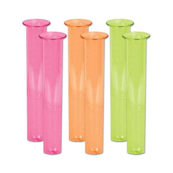 Beistle Neon Test Tube Shot Glasses - Party Supply Decoration for Luau