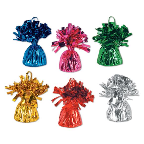 Beistle Assorted Metallic Wrapped Balloon Weight - Party Supply Decoration for General Occasion