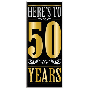 Beistle Here's To "50" Years Door Cover - Party Supply Decoration for Birthday