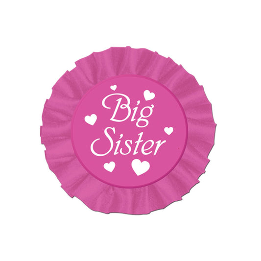 Beistle Big Sister Satin Button - Party Supply Decoration for Baby Shower