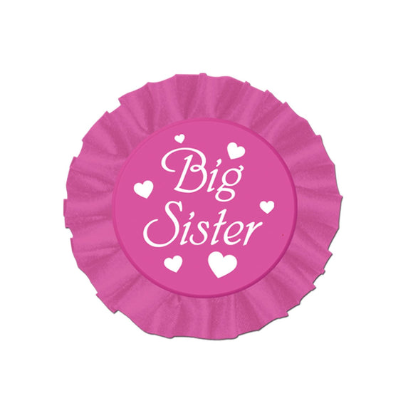 Beistle Big Sister Satin Button - Party Supply Decoration for Baby Shower