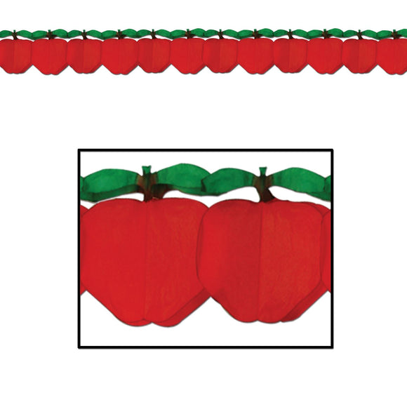 Beistle Tissue Apple Garland - Party Supply Decoration for Food