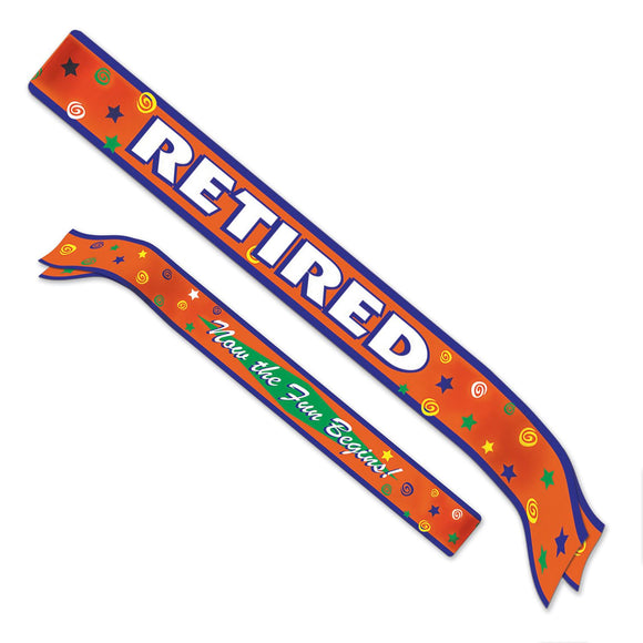 Beistle Fabric Retired Sash - Party Supply Decoration for Retirement