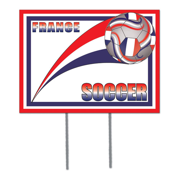 Beistle France Soccer Plastic Yard Sign 110.5 in  x 150.5 in   Party Supply Decoration : Soccer