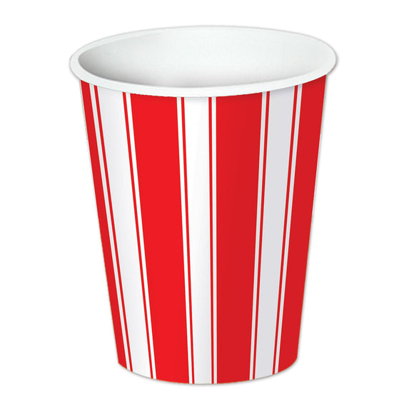 Beistle Red & White Stripes Beverage Cups (8/pkg) - Party Supply Decoration for Circus