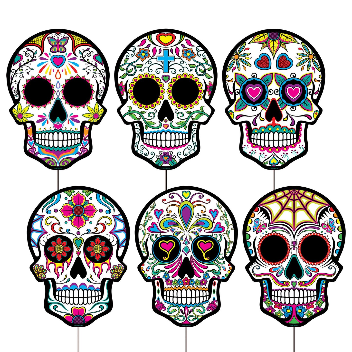 Plastic DOD Sugar Skull Yard Signs