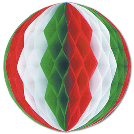 Beistle Red, White, and Green Art-Tissue Ball - Party Supply Decoration for Fiesta / Cinco de Mayo