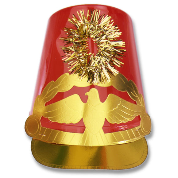 Beistle Red Plastic Drum Major Hat   Party Supply Decoration : General Occasion