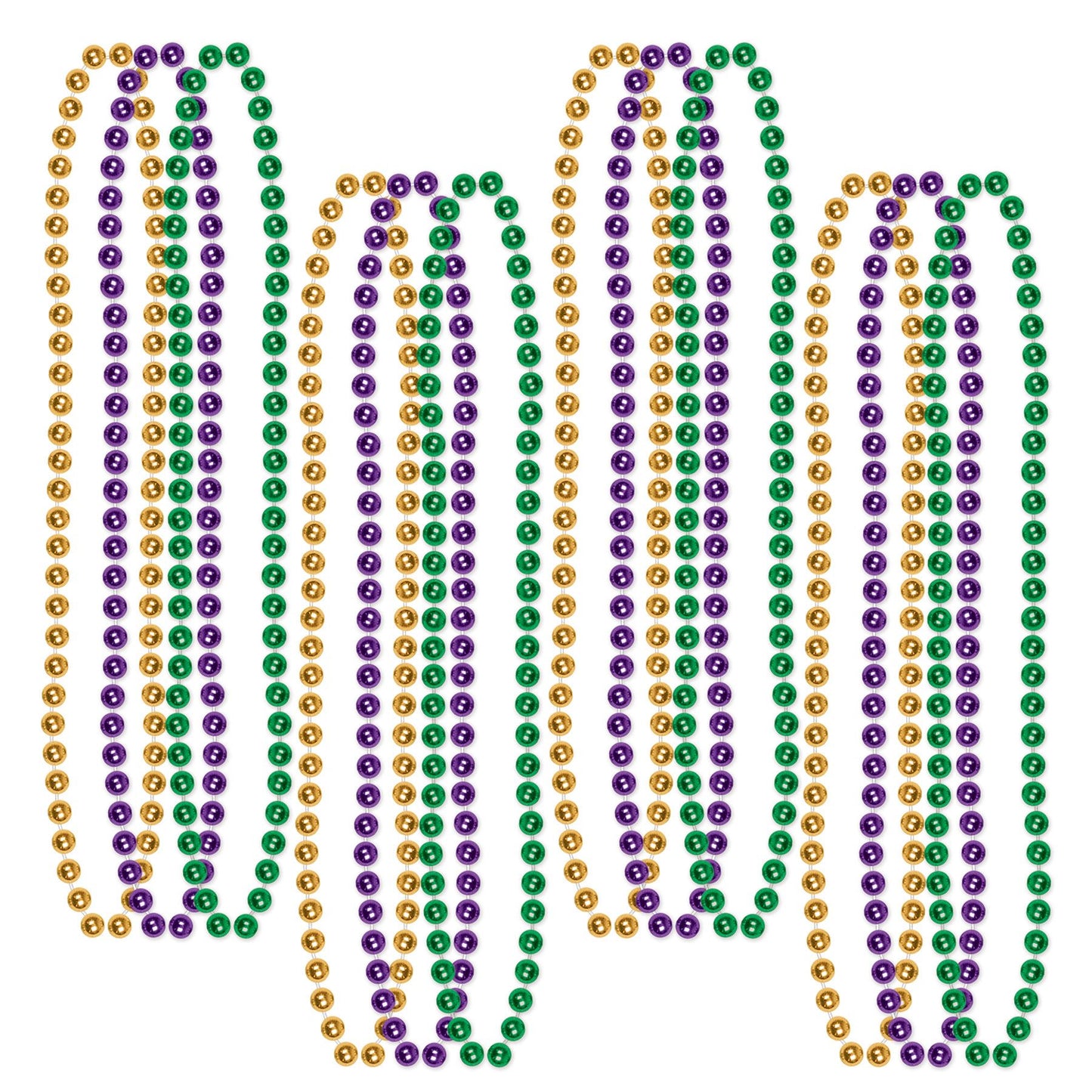 Beistle Mardi Gras Small Round Beads (12 pkg) - Party Supply Decoration for Mardi Gras