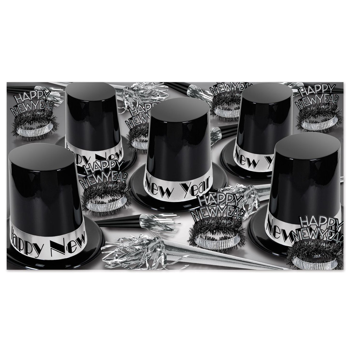 Beistle The Big Top Hat Silver Asst for 50   Party Supply Decoration : New Years