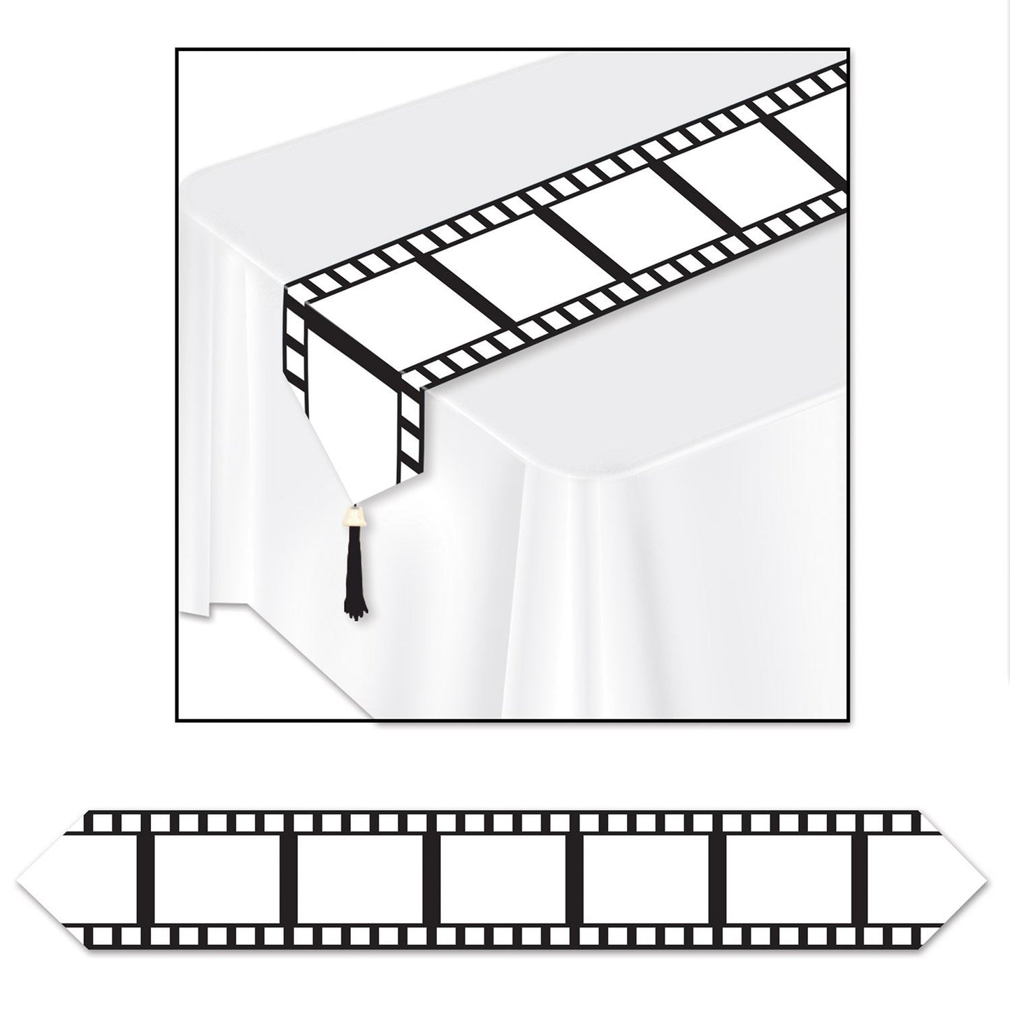 Beistle Printed Filmstrip Table Runner - Party Supply Decoration for Awards Night