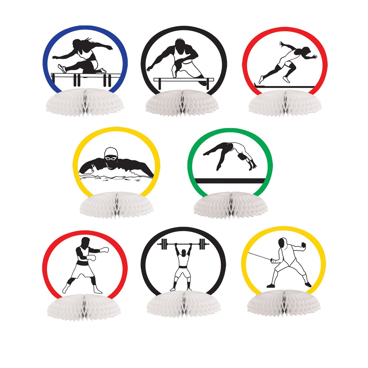 Beistle Summer Sports Mini Centerpieces   (8/Pkg) Party Supply Decoration : Sports