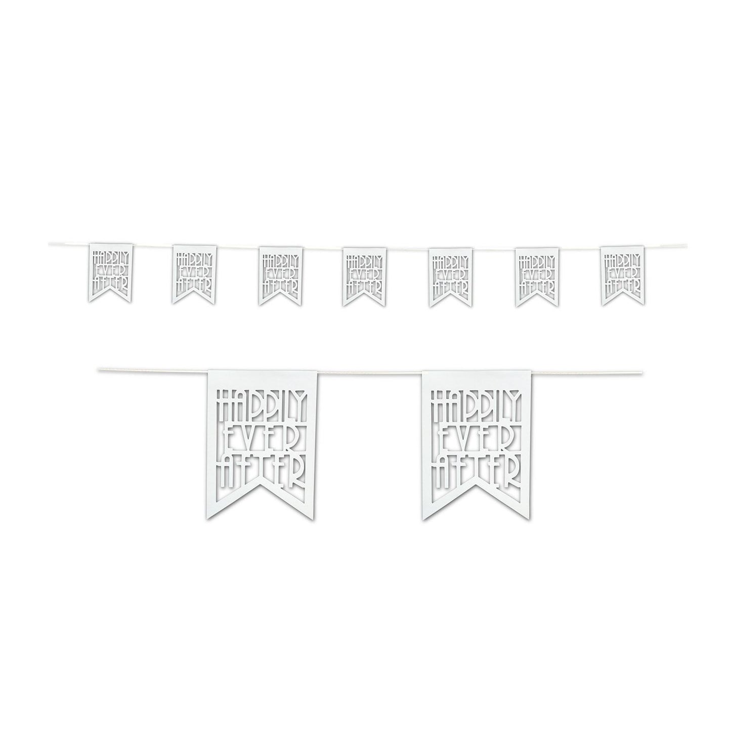 Beistle Die-Cut Happily Ever After Pennant Banner 80.25 in  x 18' 10 in  (1/Pkg) Party Supply Decoration : Wedding