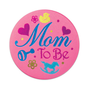 Beistle Mom To Be Satin Button - Party Supply Decoration for Baby Shower