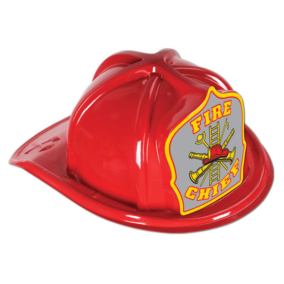 Beistle Red Fire Chief Hat (Gray Shield)   Party Supply Decoration : Fire Prevention