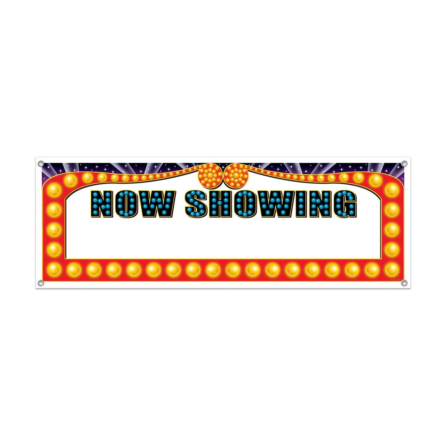 Beistle Now Showing Blank Sign Banner 5' x 21 in  (1/Pkg) Party Supply Decoration : Awards Night