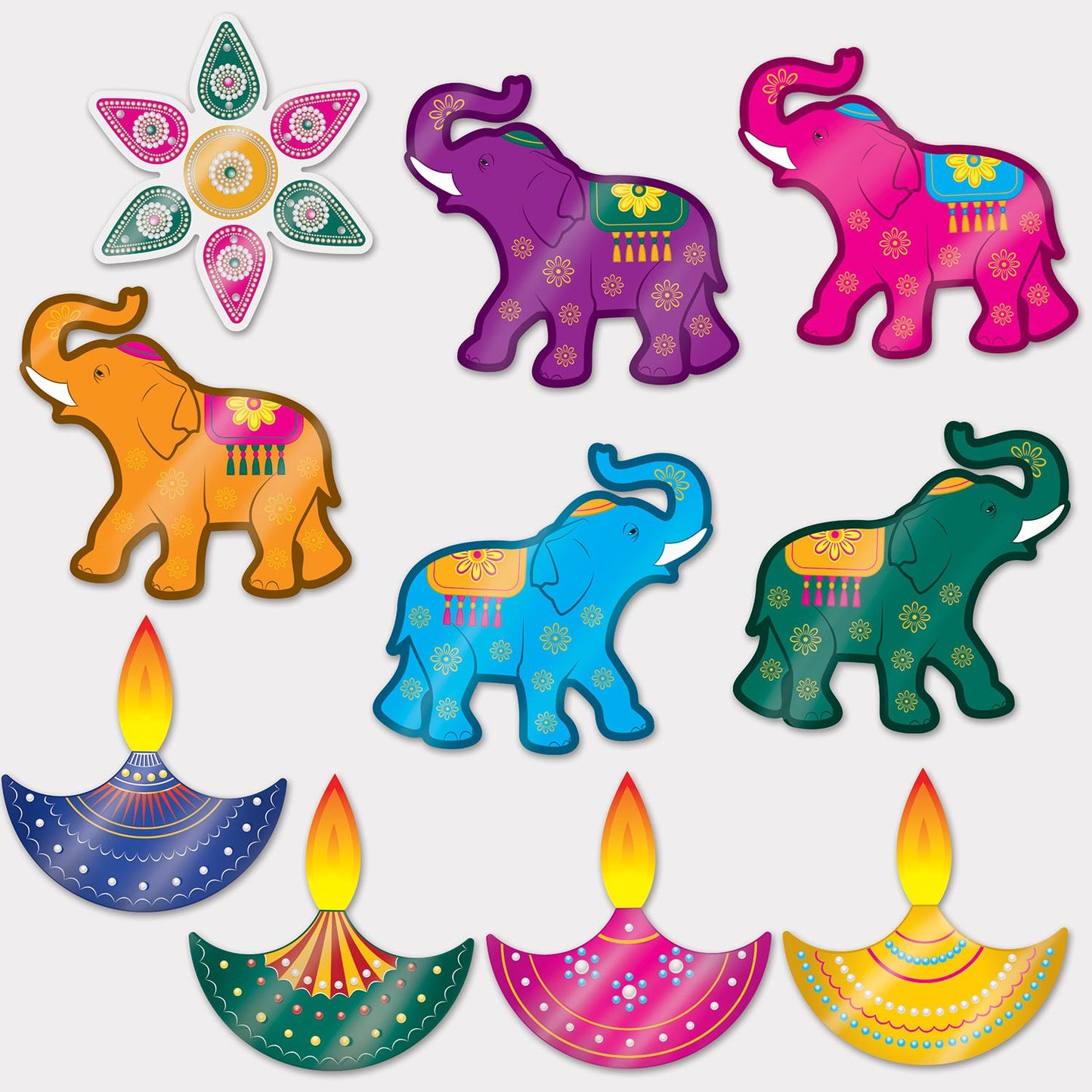 Beistle Foil Diwali Cutouts  (10/Pkg) Party Supply Decoration : Diwali