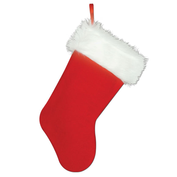 Beistle Plush Christmas Stocking - Party Supply Decoration for Christmas / Winter