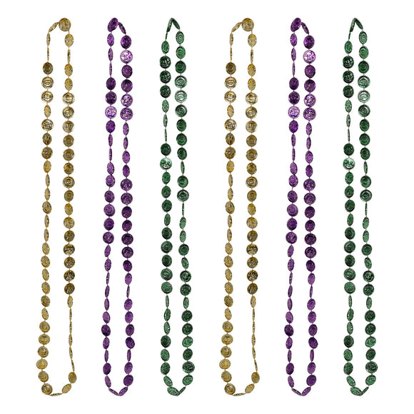 Beistle Mardi Gras Coin Beads - Party Supply Decoration for Mardi Gras