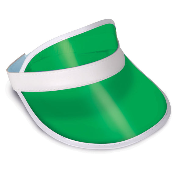 Beistle Clear Plastic Dealer's Visor - Green - Party Supply Decoration for Casino