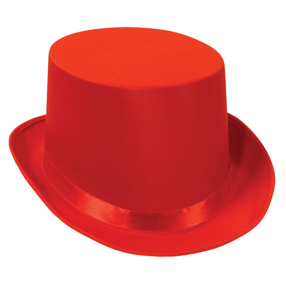 Beistle Red Satin Deluxe Top Hat   Party Supply Decoration : General Occasion
