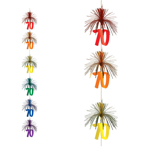 Beistle 70th Firework Stringer - Party Supply Decoration for Birthday