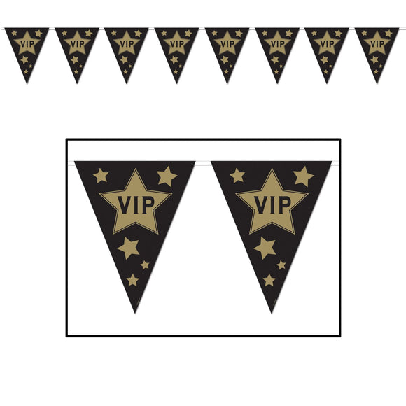 Beistle VIP Pennant Banner 11 in  x 12' (1/Pkg) Party Supply Decoration : Awards Night