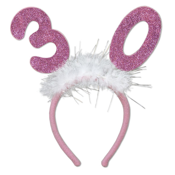 Beistle Number 30 Glittered Boppers with Marabou  (1/Card) Party Supply Decoration : Birthday-Age Specific