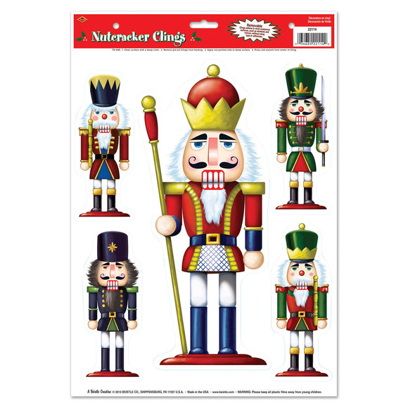 Beistle Nutcracker Clings - Party Supply Decoration for Christmas / Winter