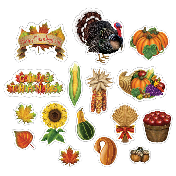 Beistle Thanksgiving Cutouts  (16/Pkg) Party Supply Decoration : Thanksgiving / Fall