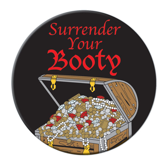 Beistle Surrender Your Booty Button - Party Supply Decoration for Pirate