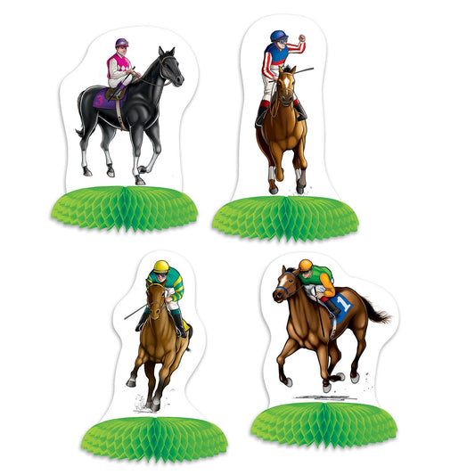 Beistle Horse Racing Mini Centerpieces   (4/Pkg) Party Supply Decoration : Derby Day