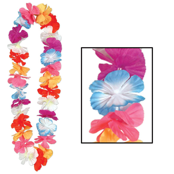 Beistle Silk N Petals Parti-Color Leis (1/pkg) - Party Supply Decoration for Luau
