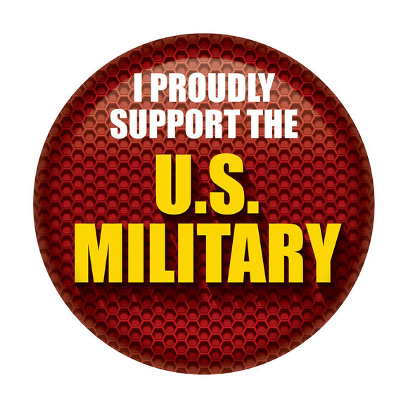 Beistle I Proudly Support The US Military Button - Party Supply Decoration for Patriotic