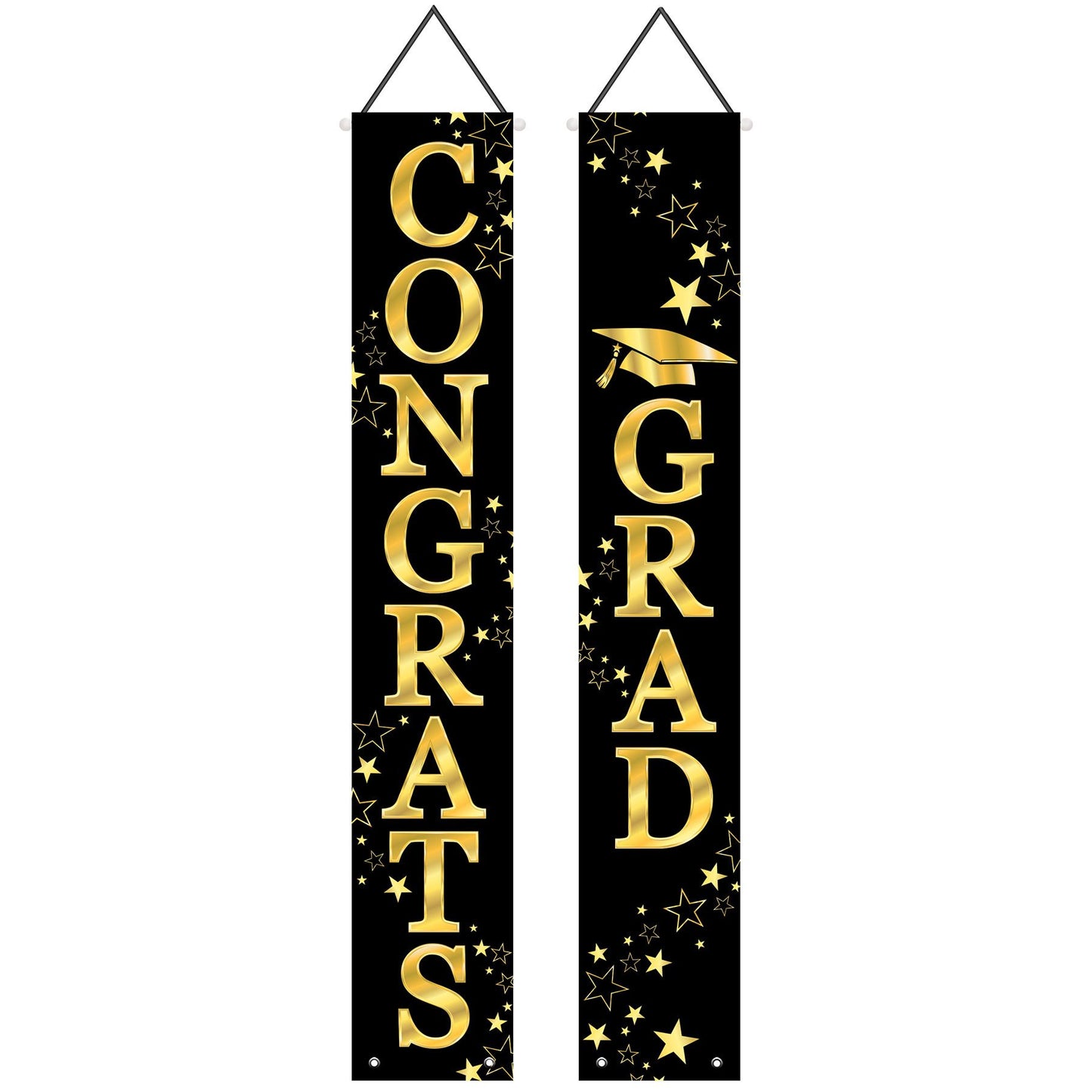 Beistle Congrats Grad Fabric Door Panel Set - Party Supply Decoration for Graduation