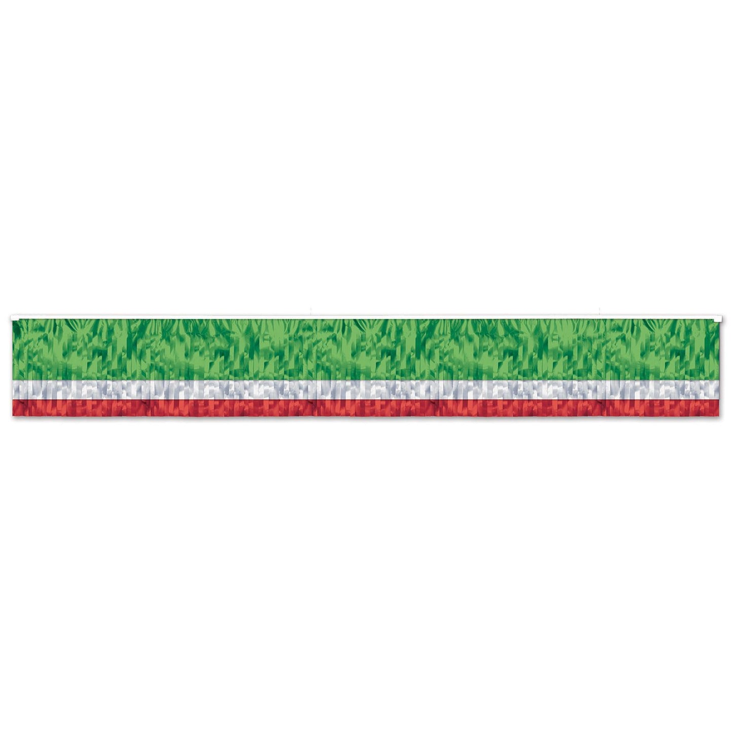 Beistle 3-Ply FR Metallic Fringe Drape (Red, White, & Green) - Party Supply Decoration for Fiesta / Cinco de Mayo