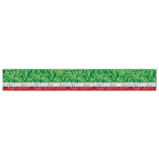 Beistle 3-Ply FR Metallic Fringe Drape (Red, White, & Green) - Party Supply Decoration for Fiesta / Cinco de Mayo