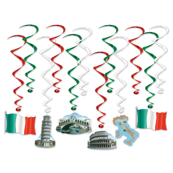 Beistle Italian Whirls - Party Supply Decoration for Italian