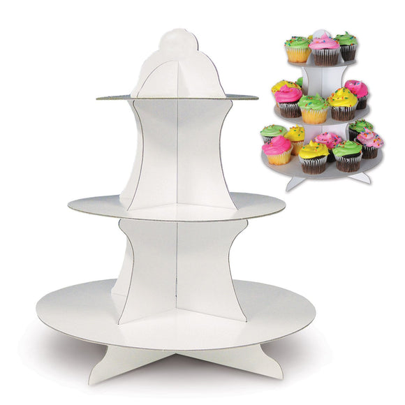 Beistle Cupcake Stand - White - Party Supply Decoration for General Occasion