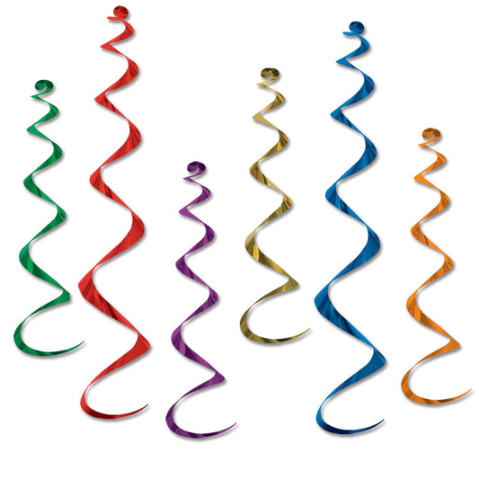 Beistle Assorted Twirly Whirlys (6/pkg) - Party Supply Decoration for General Occasion